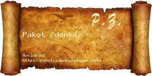 Pakot Zdenkó névjegykártya